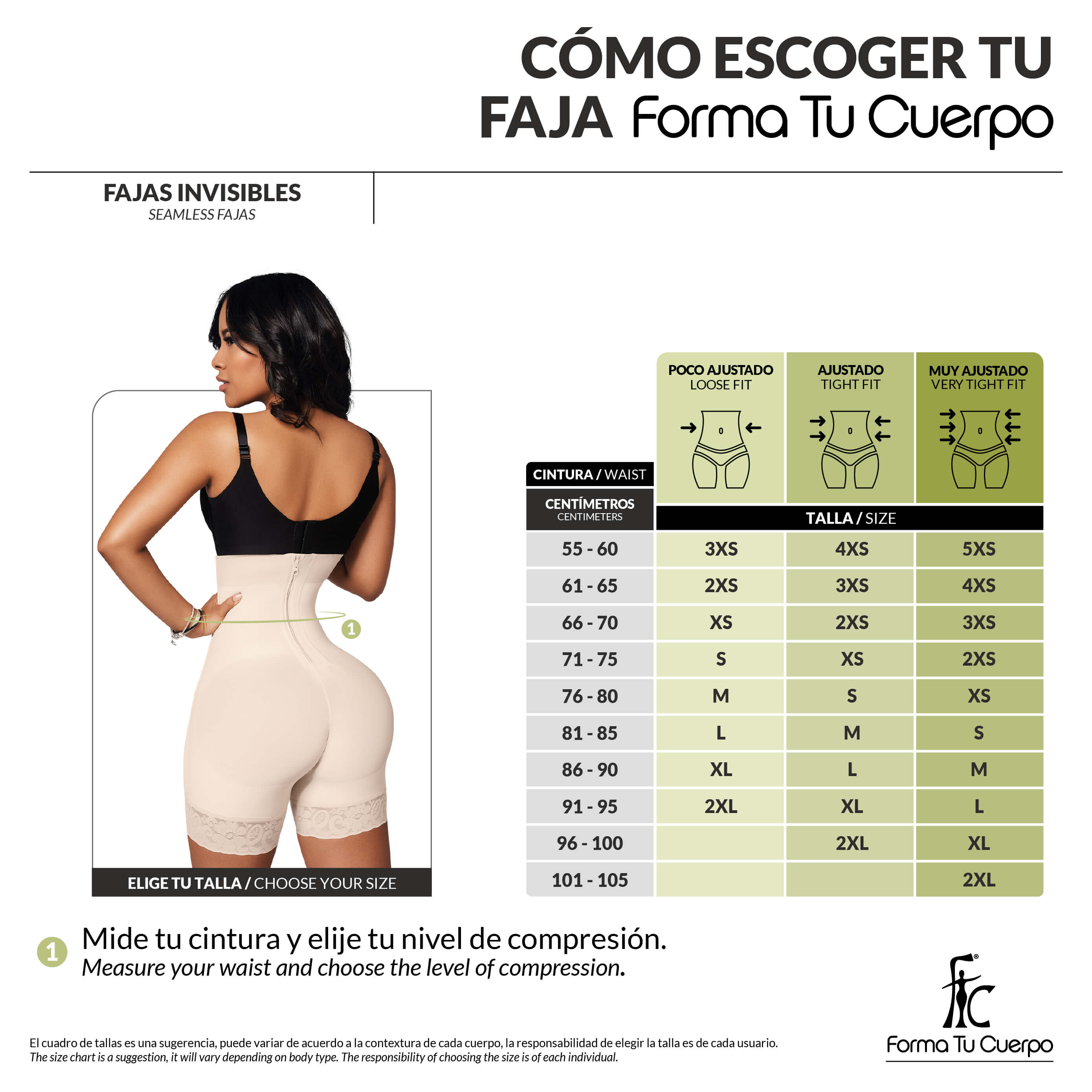 Fajas sin costuras - Strapless ( C-043 ) - Negra