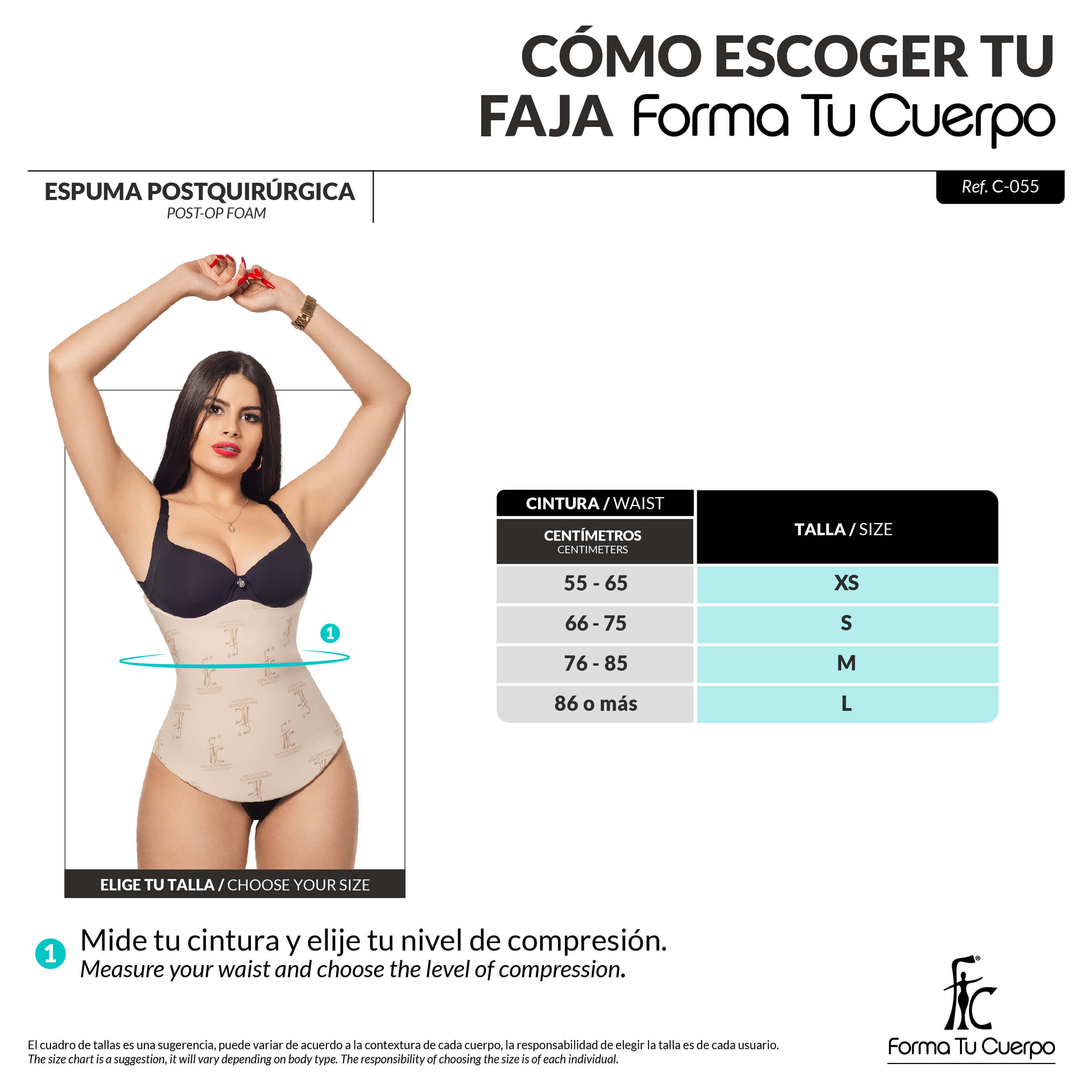 Post-operative foam – Support and comfort for Tummy Tuck Recovery (Ref. C-055 / C-155)