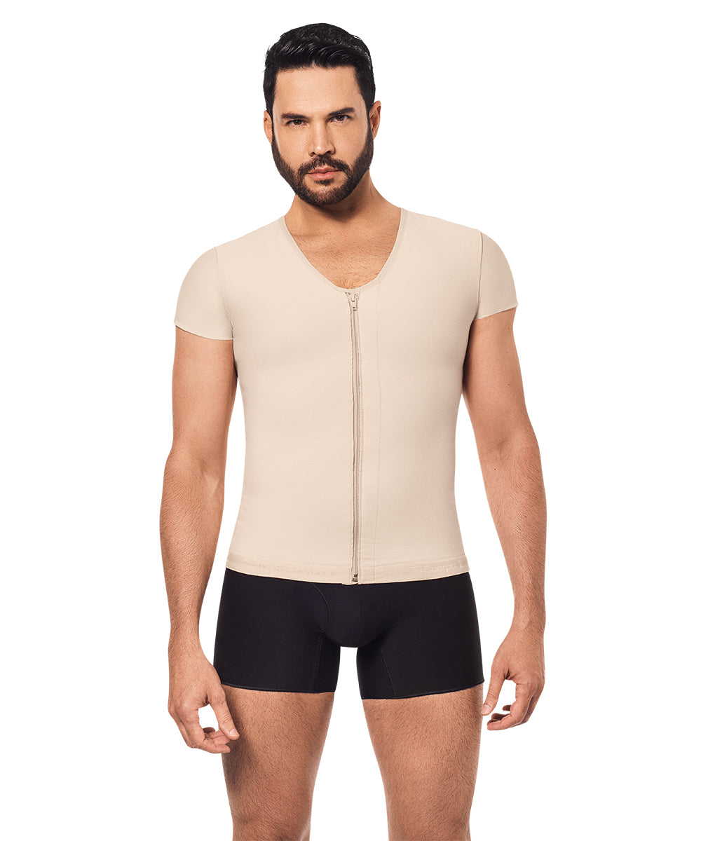 Chaleco faja colombiano para hombre con control abdominal, soporte para la espalda y diseño ergonómico que ayuda a moldear la figura masculina y mejorar la postura.