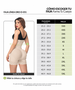 Strapless Colombian Girdle - Half Leg (Ref. O-051)