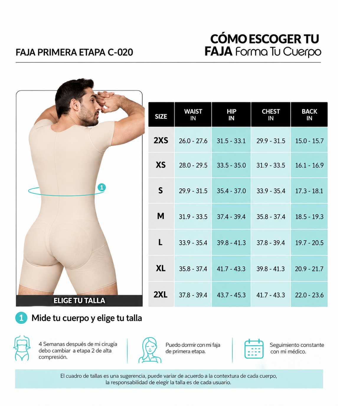 Guía de tallas de este producto