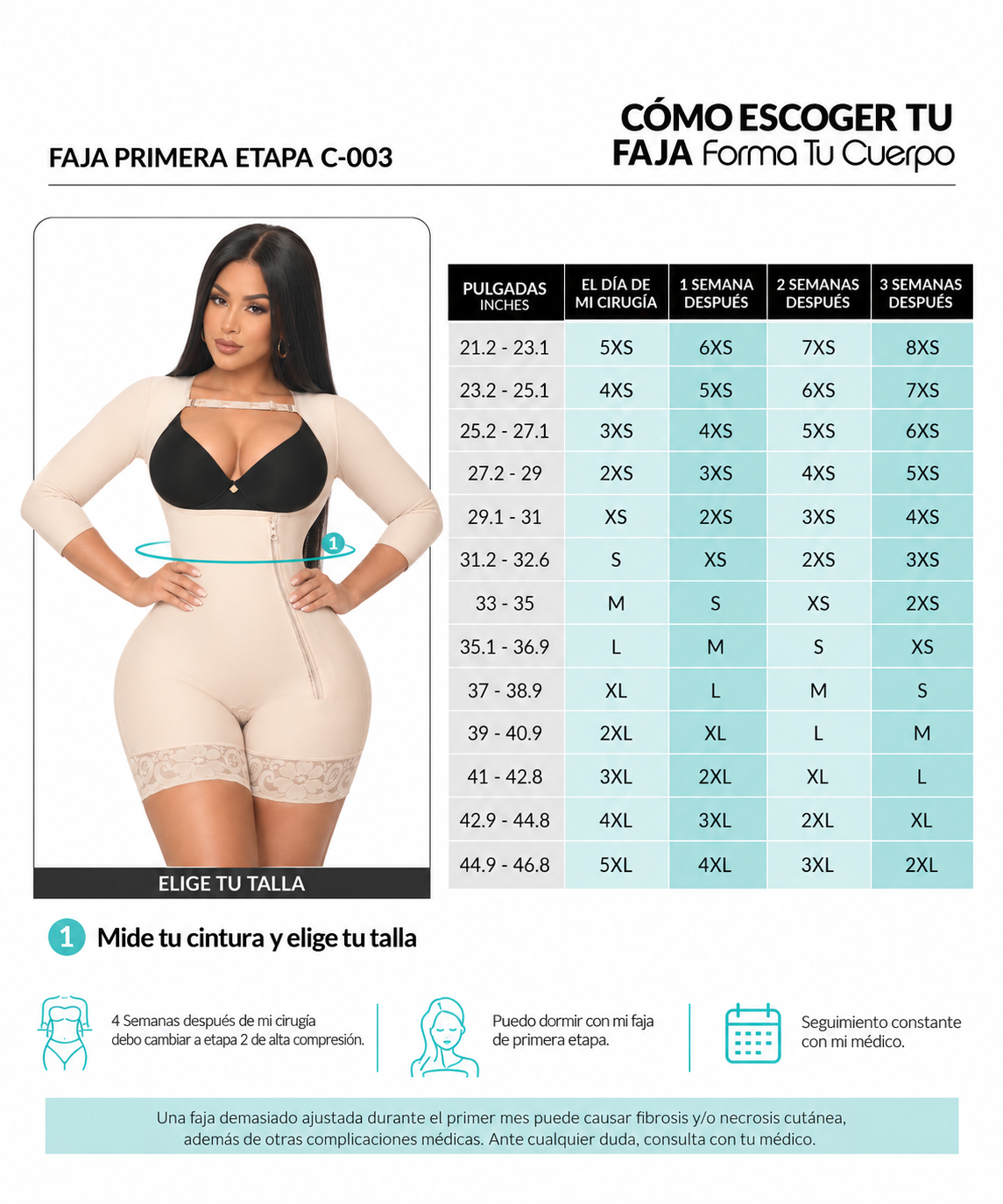 Guía de tallas de este producto