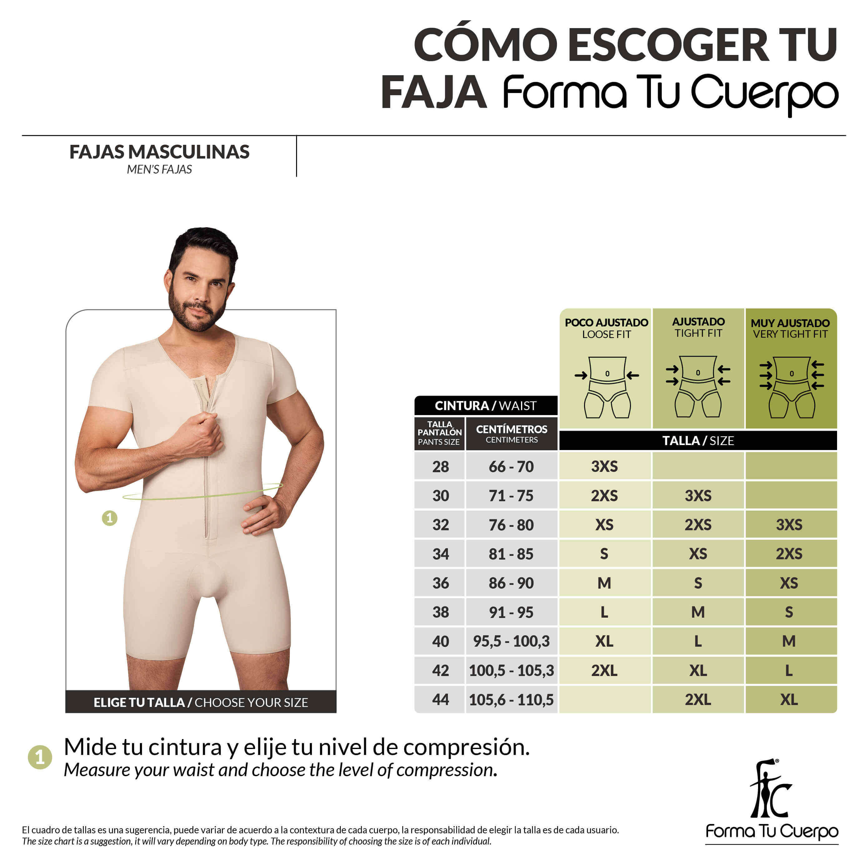 Faja completa para hombre: Faja moldeadora ( Ref. H-001 )