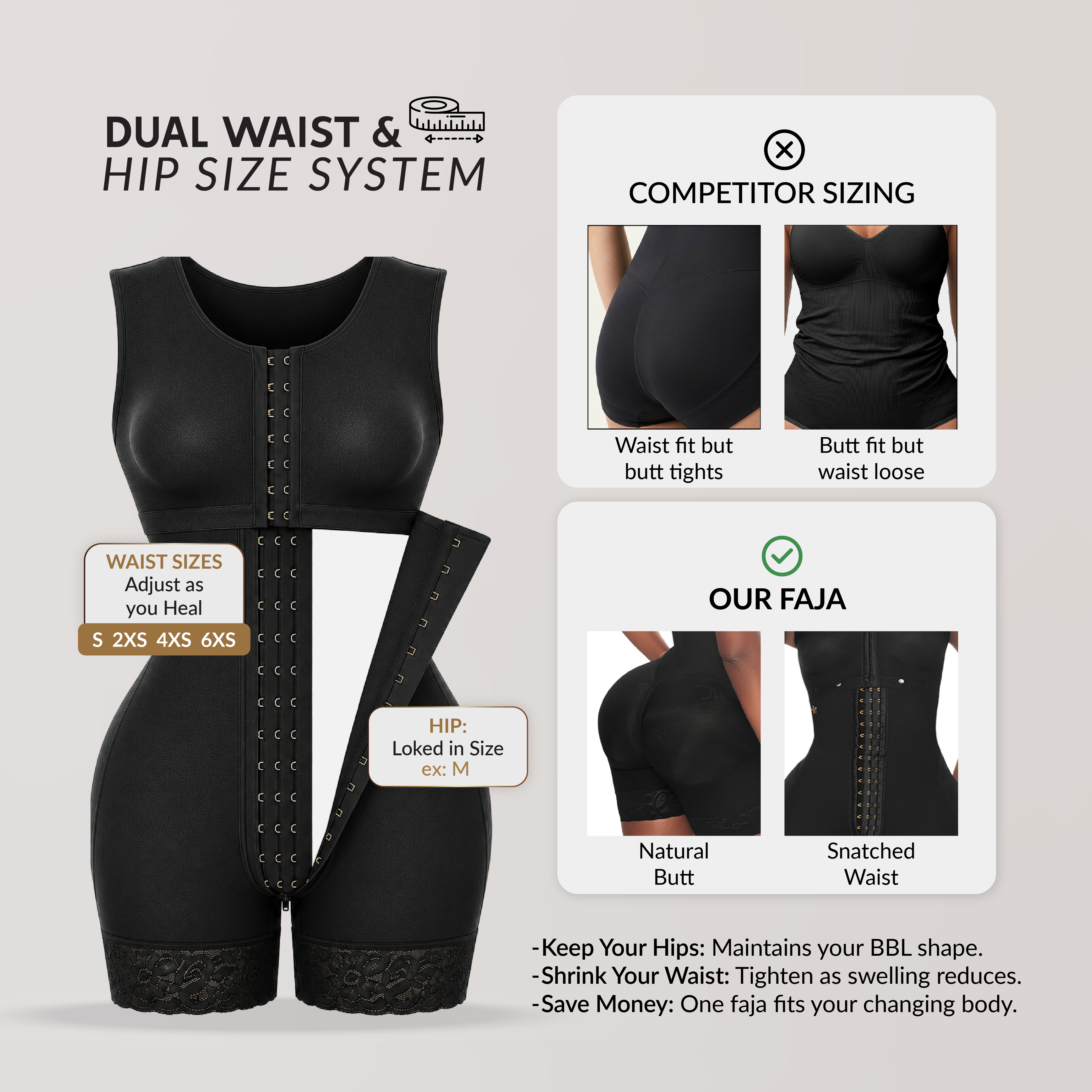 LuxuryQueen BBL post-surgical girdle: Butt lift &amp; tummy control (Luxbbl-293)