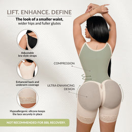 Post-surgical hourglass girdle: Defines waist and enhances buttocks (Ref. O-011 / O-211)