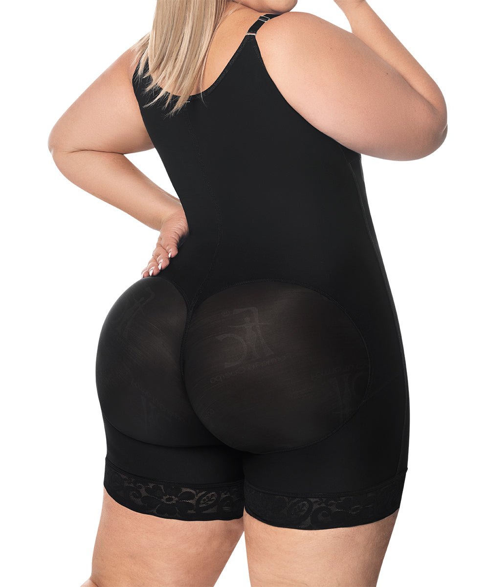 Faja moldeadora control abdomen - media pierna con tiras y cremallera lateral (Ref. O-010 / O-016)