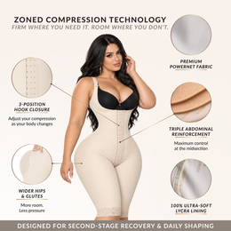 Colombian Hourglass Waist Trainer: Waist Sculpt &amp; Glute Lift: Post-Op, Postpartum &amp; Daily Use (Ref. O-021)