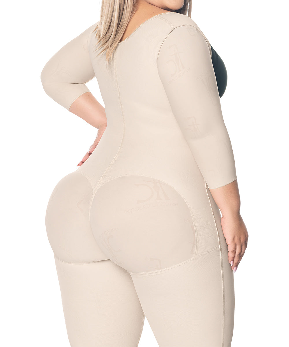 Colombian girdle with short sleeves: Upper body support &amp; waist shaping (Ref. O-024)