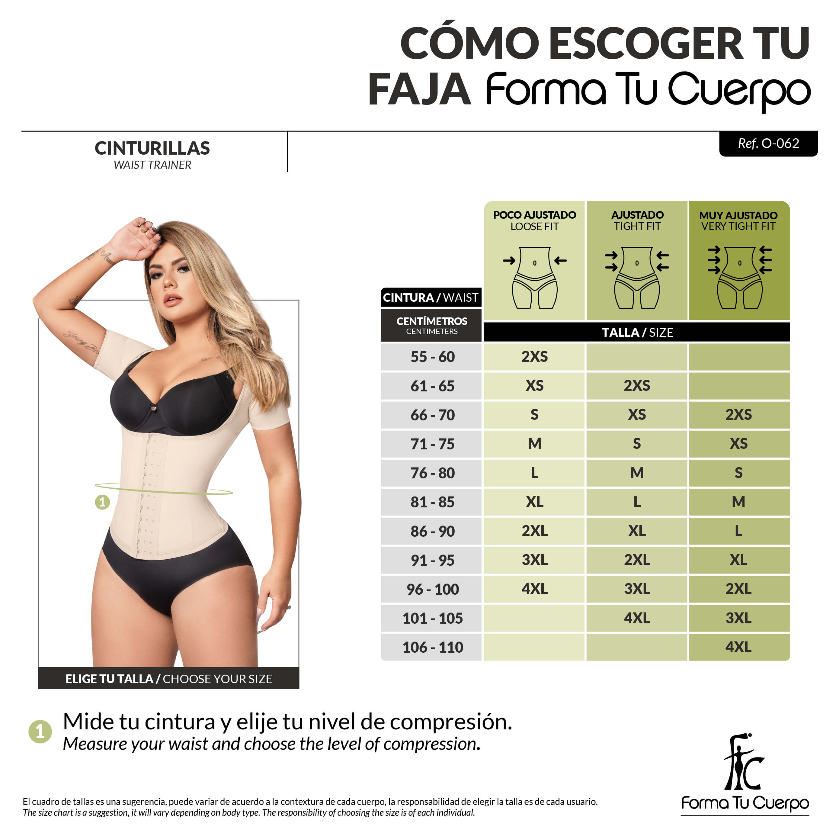Colombian Waist Trainer with Sleeves: Waist Trainer with Posture Control (Ref. O-062 / O-066)