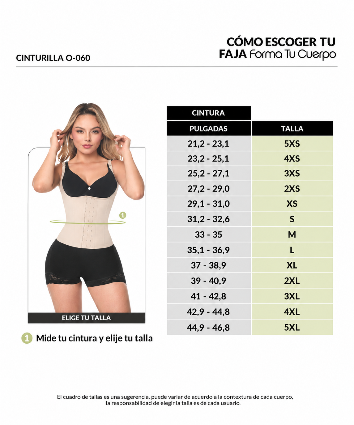 Faja chaleco colombiana:  Back support waist trainer ( Ref. O-060 )