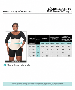 Espuma Postoperatoria – Soporte y Confort para Tummy Tuck Recovery ( Ref. C-055 / C-155 )