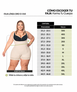 Faja moldeadora control abdomen - media pierna con tiras y cremallera lateral (Ref. O-016 / O-010))