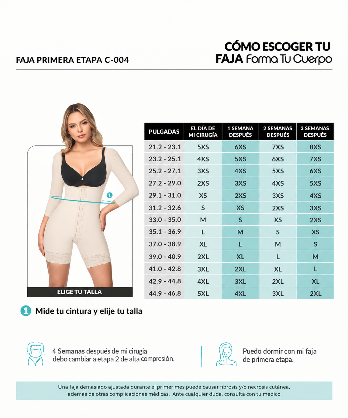 Guía de tallas de este producto