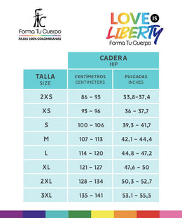 Faja Short Levanta Glúteos, Love is Liberty - L-042