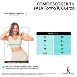 Post-surgical bra: Bust support and comfortable fit (Ref. C-082)