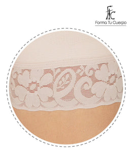 Faja moldeadora reloj de arena strapless - media pierna con cremallera perineal y broche central  ( Ref. O-051 )