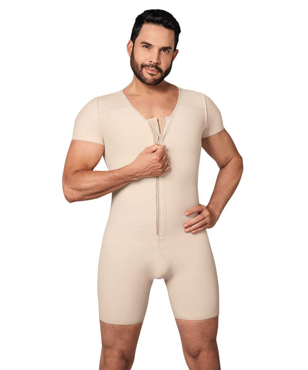 Faja colombiana completa para hombre con control abdominal, soporte lumbar y diseño ergonómico que ayuda a estilizar la figura y mejorar la postura durante el uso diario.